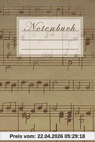 Notenbuch: Notenbuch für Musiker und Komponisten/ 50 Seiten /Blanko Staff Papier/ Manuskript Papier /Piano /Gitarre/ Violine/ Keyboard / 6x9 Forma DIN A5/Soft Cover matt