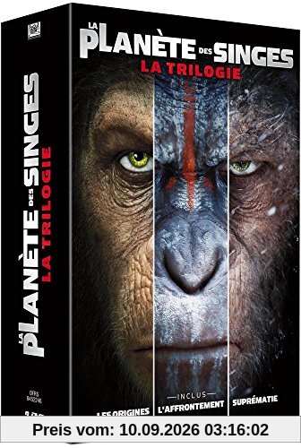 Coffret la planète des singes 3 films : les origines ; l'affrontement ; suprémacie [FR Import]