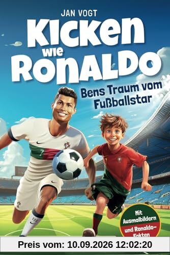 Kicken wie Ronaldo – Bens Traum vom Fußballstar | Ein spannendes Fußballbuch für Kinder ab 8 über Freundschaft, Mut und Selbstvertrauen. Mit unglaublichen Ronaldo-Fakten & tollen Ausmalbildern.