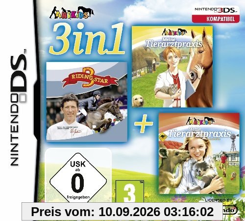 3 in 1 - Meine Tierarztpraxis + Riding Star 3 + Meine Tierarztpraxis: Australien - [Nintendo DS]
