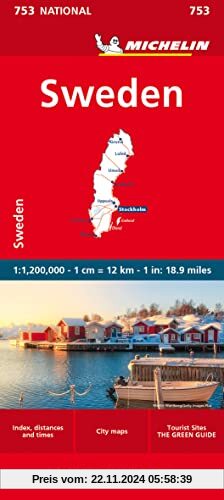 Michelin Schweden: Straßen- und Tourismuskarte 1:1 200 000 (MICHELIN Nationalkarten)