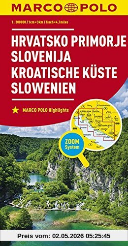 MARCO POLO Karte Kroatische Küste, Slowenien 1:300 000 (MARCO POLO Karten 1:300.000)
