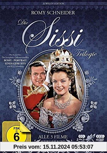 Sissi Trilogie - Juwelen-Edition + Dokumentarfilm Romy Schneider - Portrait eines Gesichts [3 DVDs + 3 Blu-rays + Doku-B