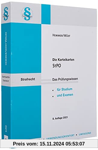 Strafprozessordung (StPO): Karteikarten (Karteikarten - Strafrecht)