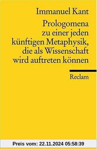 Prolegomena zu einer jeden künftigen Metaphysik