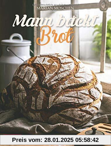 Mann backt Brot