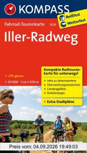 Iller-Radweg: Fahrrad-Tourenkarte. GPS-genau. 1:50000. (KOMPASS-Fahrrad-Tourenkarten)