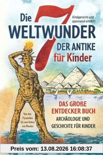 Die 7 Weltwunder der Antike für Kinder: Das große Entdecker Buch - Archäologie und Geschichte für Kinder - von den Pyramiden bis zum Koloss von Rhodos