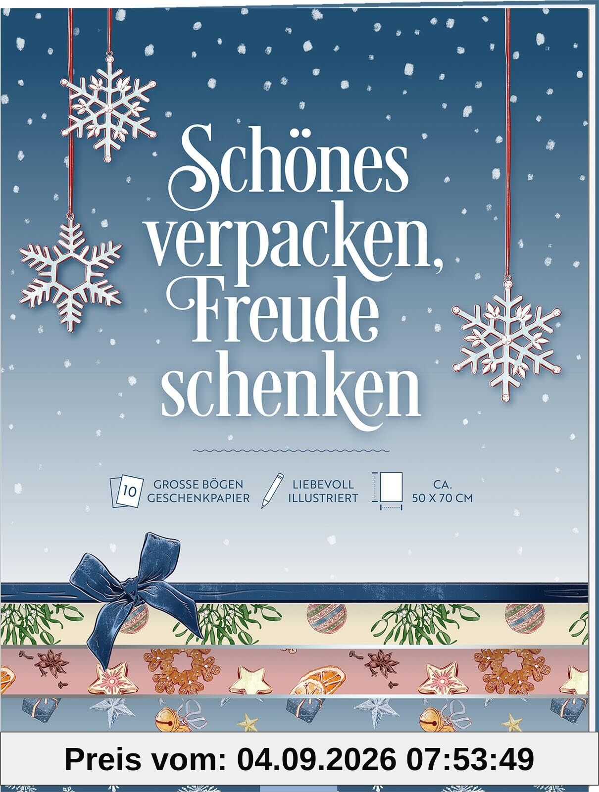 Geschenkpapier Zauberhafte Weihnachtszeit: Schönes schenken. Glücklich sein. | 10 große Bögen Geschenkpapier, ca. 50,0 x 71,0 cm (Geschenkpapier-Buch)