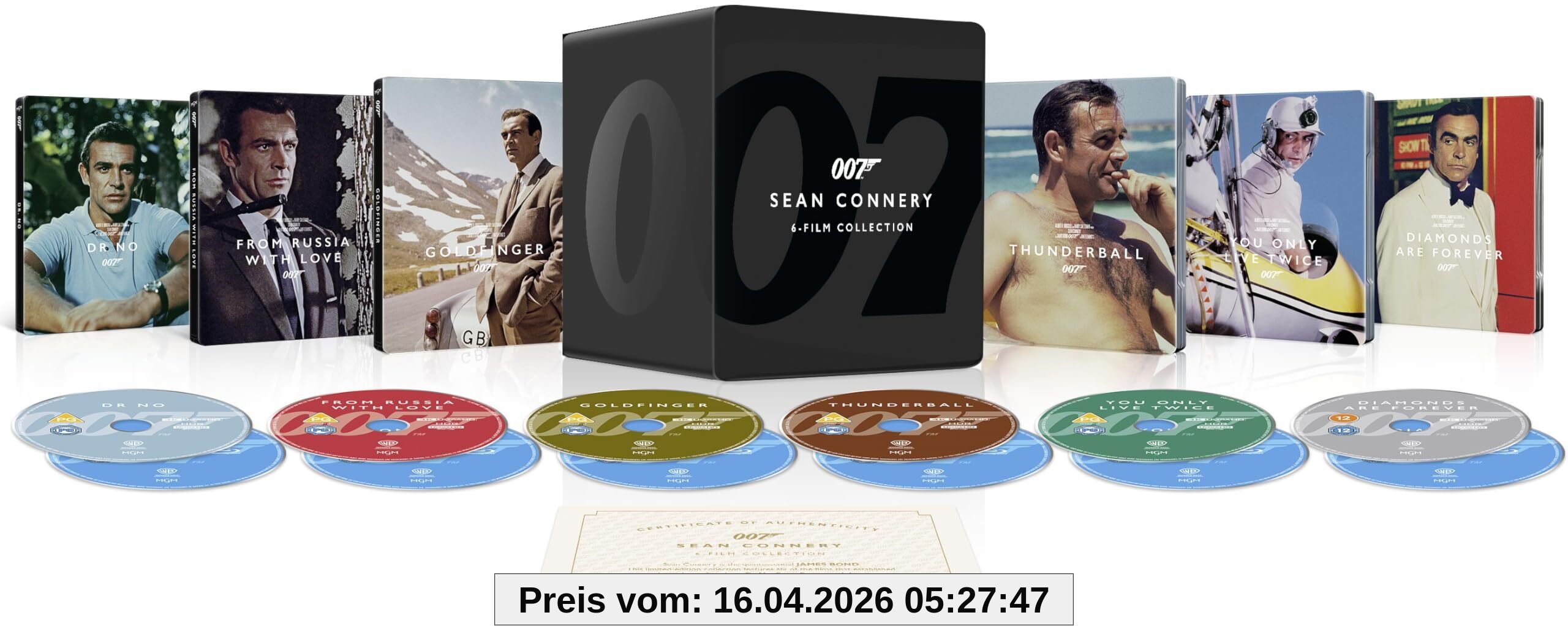 James Bond: Sean Connery 6-Film Collection Library Case [6xBlu-Ray 4K]+[6xBlu-Ray] (Keine deutsche Version)