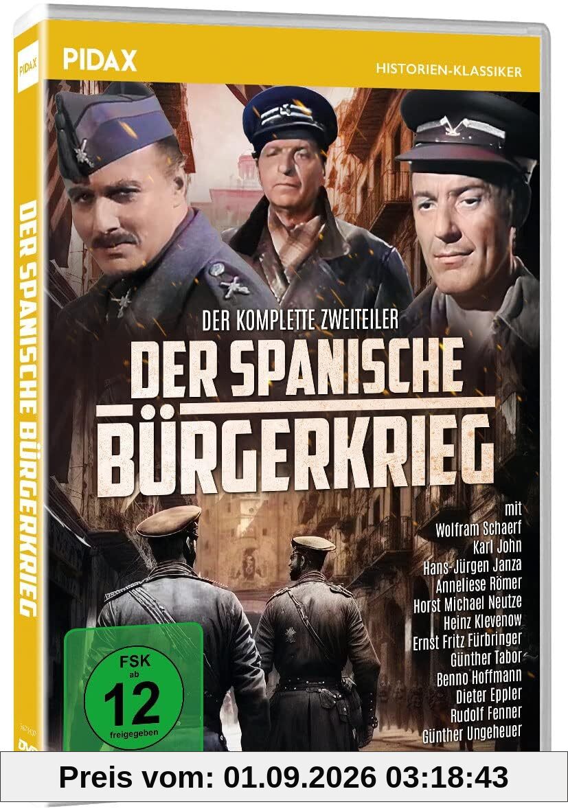 Der spanische Bürgerkrieg / Der komplette Zweiteiler mit Starbesetzung / Kriegs Doku über Politische Intrigen und historische Wendepunkte 1936 (Pidax Historien-Klassiker)