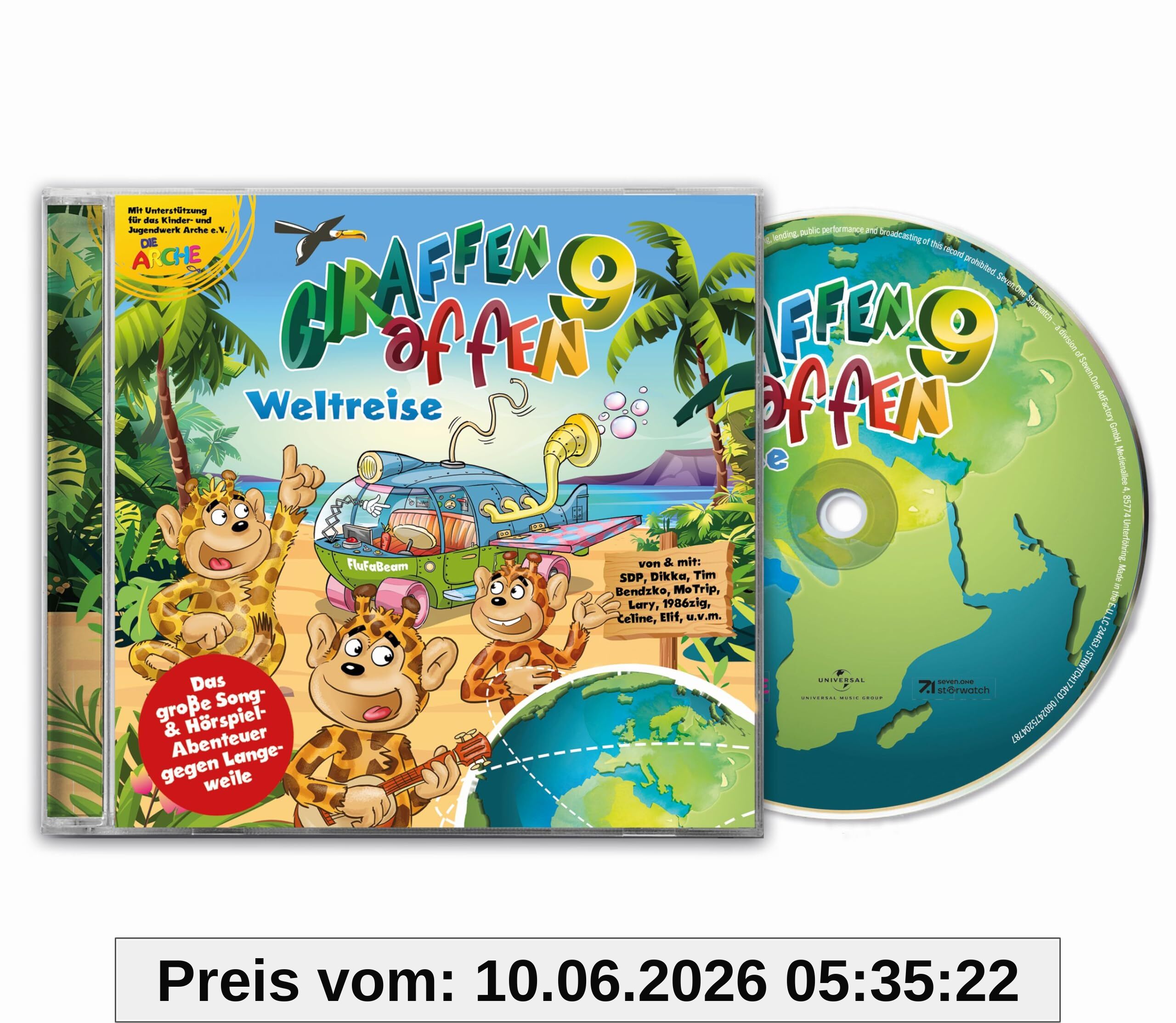 Giraffenaffen 9 - Weltreise (das große Song- & Hörspiel-Abenteuer gegen Langeweile) / (CD)