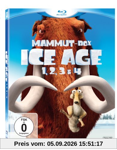 Ice Age 1, 2, 3 & 4 (Mammut-Box) (4 Blu-rays) [Blu-ray]