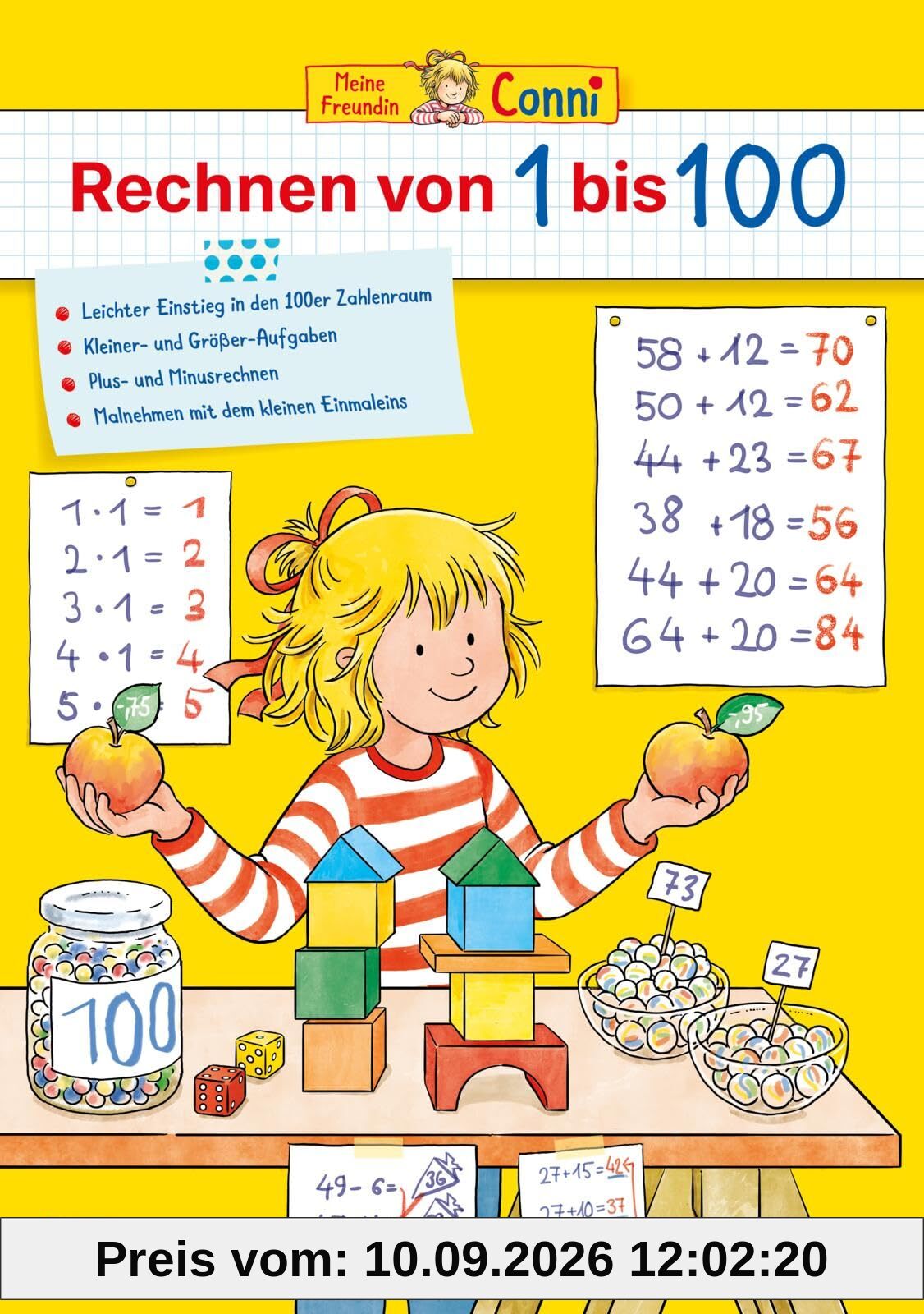 Conni Gelbe Reihe (Beschäftigungsbuch): Rechnen von 1 bis 100: Heft zum Zählen- und Rechnenlernen mit Zahlenspielen für Kinder ab 5 Jahren