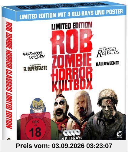 Rob Zombie Horror Kultbox (Limited Edition mit 4 Kult-Horror-Hits auf Blu-ray, Sammelschuber und Poster)