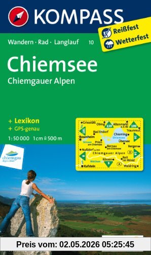 Chiemsee - Chiemgauer Alpen 1 : 50 000: Wanderkarte mit Kurzführer, Radwegen und Loipen. GPS-genau