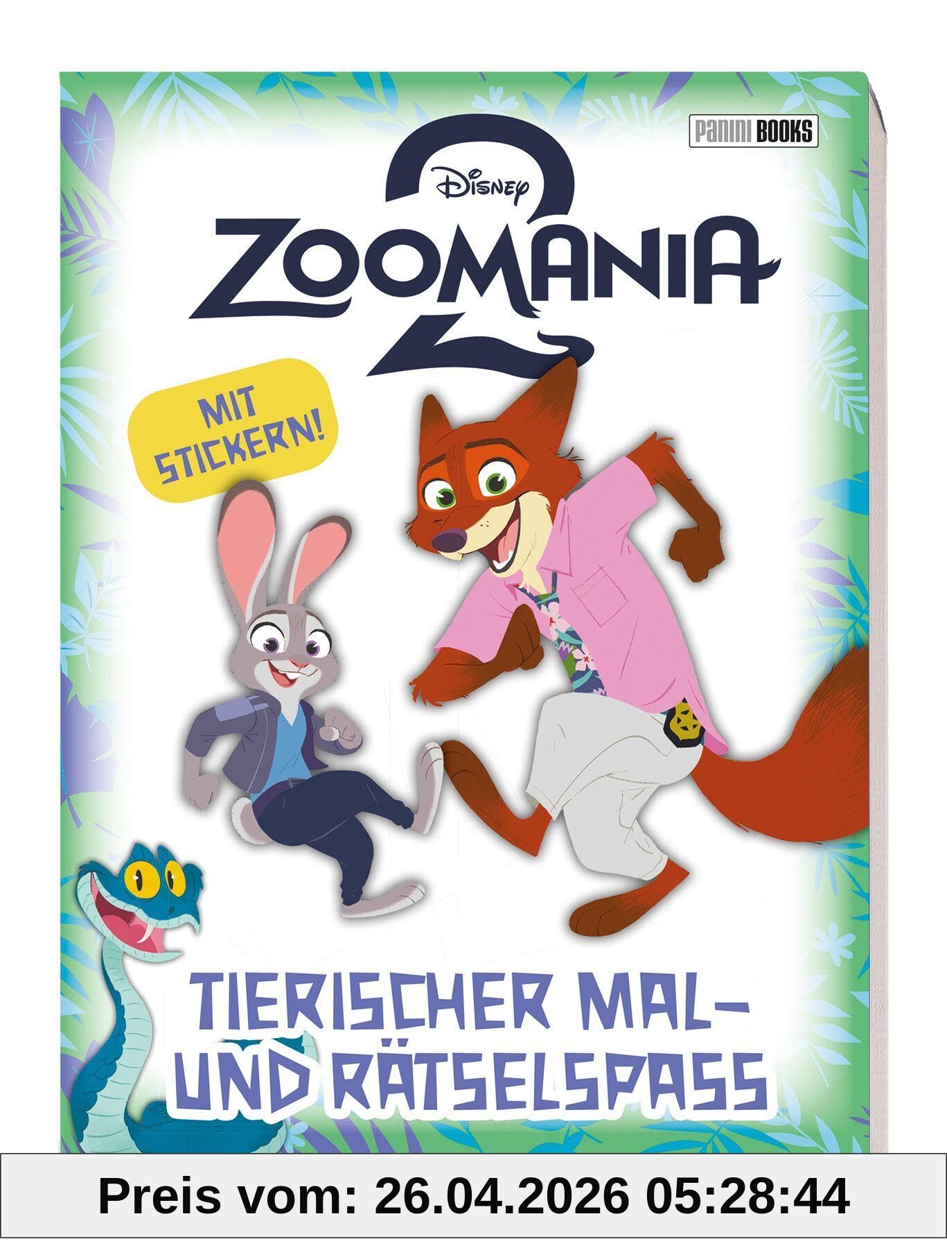 Disney Zoomania 2: Tierischer Mal- und Rätselspaß - Mit Stickern!: Block mit Stickerseite: Malblock mit 1 Stickerseite