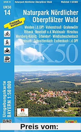 UK50-14 Naturpark Nördlicher Oberpfälzer Wald: Weiden i.d.OPf, Vohenstrauß, Grafenwöhr, Vilseck, Neustadt a.d.Waldnaab, 
