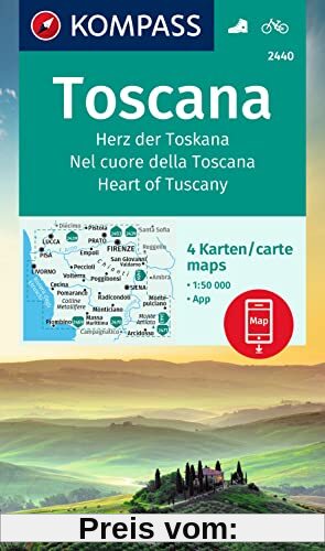 KOMPASS Wanderkarte 2440 Toscana, Herz der Toskana, Nel cuore della Toscana, Heart of Tuscany: 1:50000