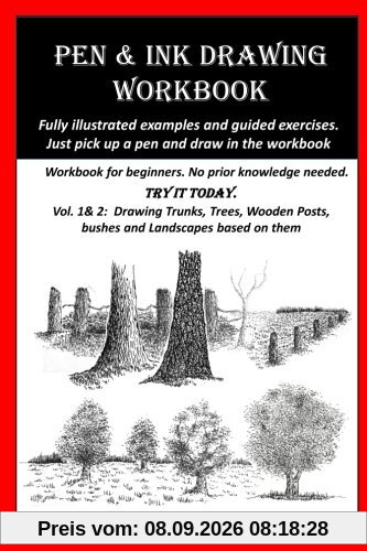 Pen and Ink Drawing Workbook vol 1-2: Pen and Ink Drawing workbooks for absolute beginners (Pen and Ink Workbooks)