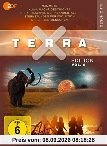 Terra X - Edition Vol. 8 Mammuts - Stars der Eiszeit / Klima macht Geschichte / Die Apokalypse der Neandertaler / Sternstunden der Evolution / Die ersten Menschen [3 DVDs]