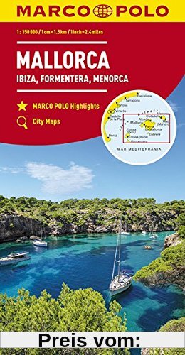 MARCO POLO Karte Mallorca, Ibiza, Formentera, Menorca 1:150 000 (MARCO POLO Karten 1:200.000)
