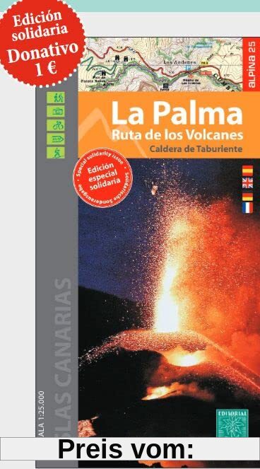 La Palma 1:25 000 LZ 2022 - 2023: Caldera de Taburiente. Ruta de los Volcanos GR 130 - GR 131