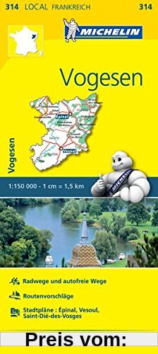 Michelin Vogesen: Straßen- und Tourismuskarte 1:150.000 (MICHELIN Localkarten)