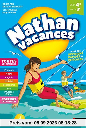 Nathan vacances, 4e vers la 3e : toutes les matières