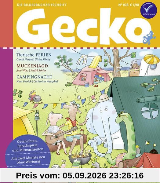Gecko Kinderzeitschrift Band 108: Thema: Camping und Zelten