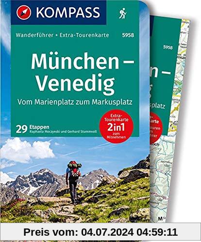 KOMPASS Wanderführer München, Venedig, Vom Marienplatz zum Markusplatz: Wanderführer mit Extra-Tourenkarte 1:190.000, 29