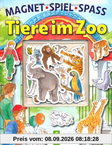 Magnetspielspaß Tiere im Zoo: Buch mit magnetischen Seiten und 16 Magneten