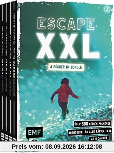 Escape XXL – über 500 Seiten packende Abenteuer für alle Rätsel-Fans ab 9 Jahren (Band 2): 4 Bücher im Bundle: Escape Games für 1 oder mehrere Spieler*innen – mit ausklappbaren Karten