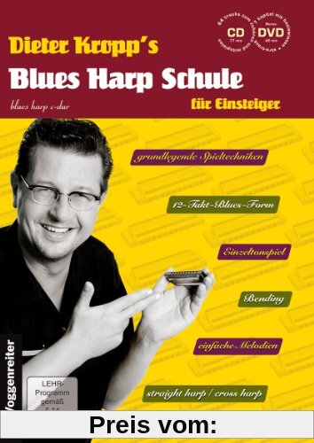 Blues Harp Schule m. CD und DVD - Mundharmonika spielen für Einsteiger / grundlegende Spieltechniken / von einfachen Mel