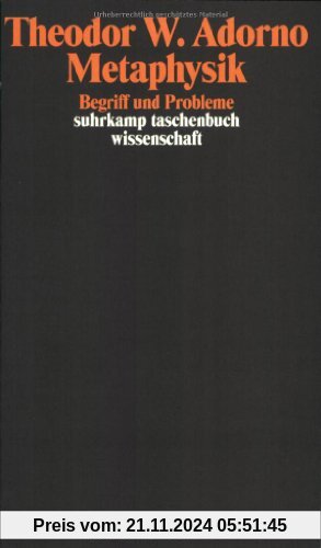 Metaphysik: Begriff und Probleme (1965) (suhrkamp taschenbuch wissenschaft)