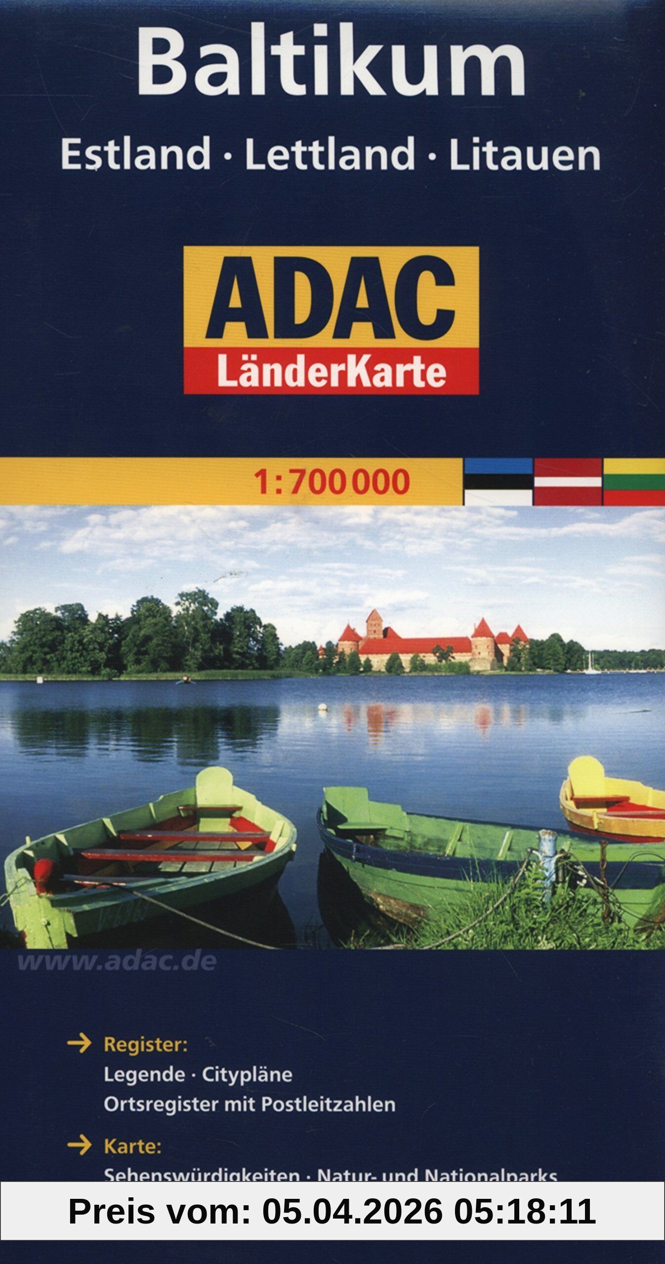 ADAC LänderKarte Baltikum, Estland, Lettland, Litauen 1:700 000
