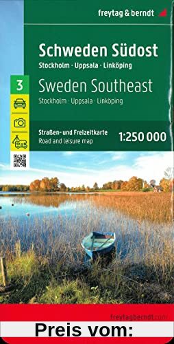 Schweden Südost, Straßen- und Freizeitkarte 1:250.000, freytag & berndt: Stockholm - Uppsala - Norrköping (freytag & ber