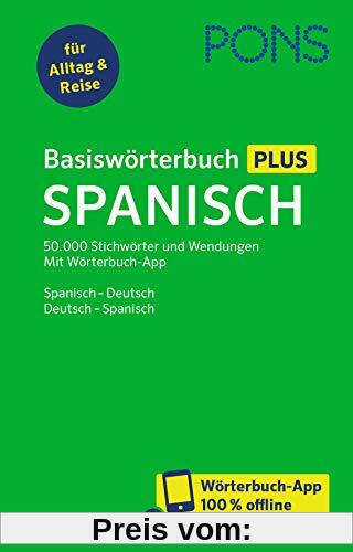 PONS Basiswörterbuch Plus Spanisch: 50.000 Stichwörter und Wendungen. Mit Wörterbuch-App. Spanisch – Deutsch / Deutsch –