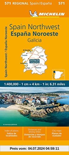 Michelin Galicien: Straßen- und Tourismuskarte 1:400.000 (MICHELIN Regionalkarten)