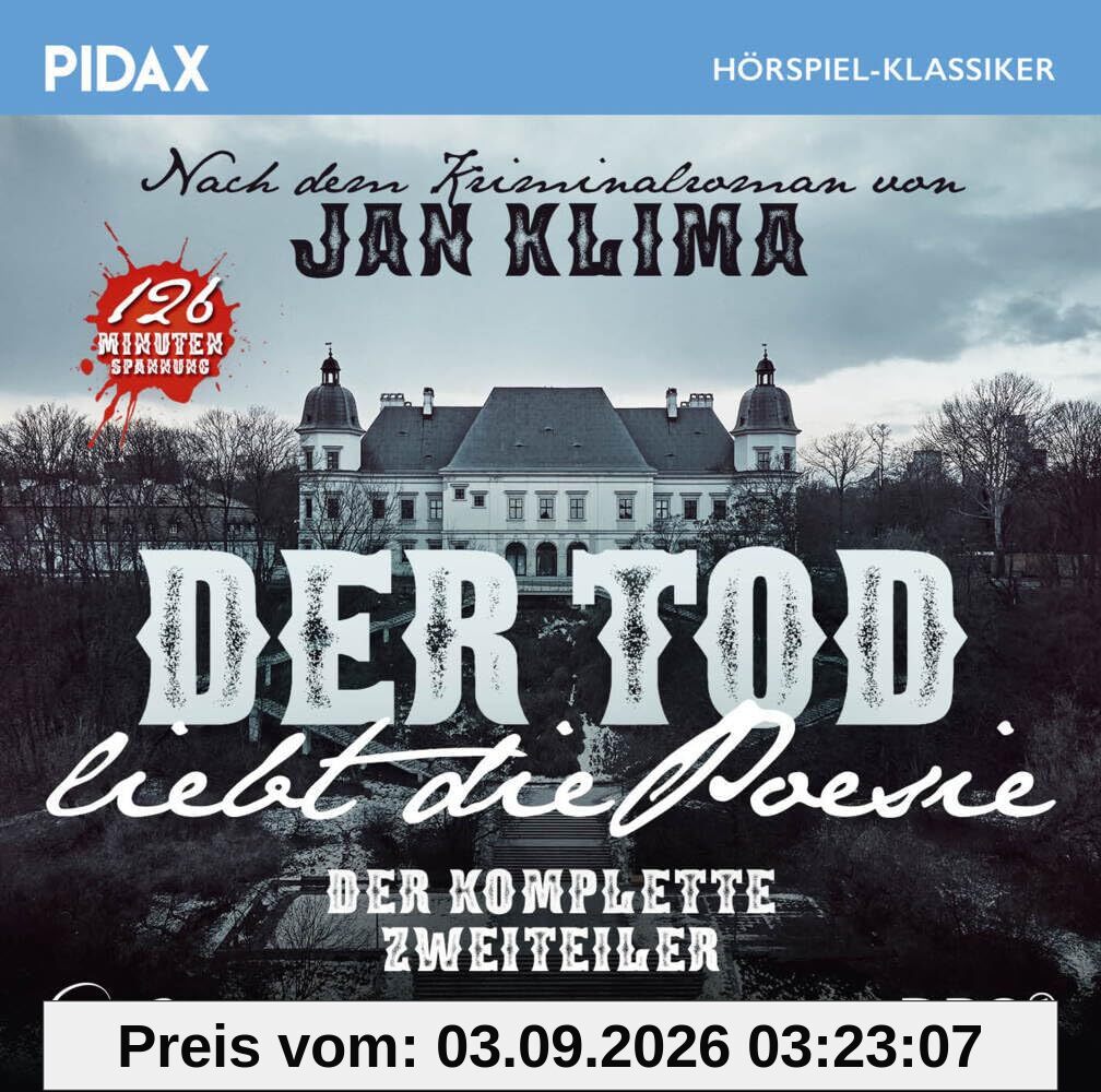 Der Tod liebt die Poesie / Das komplette 2-teilige Kriminalhörspiel nach dem Roman von Jan Klíma (Pidax Hörspiel-Klassiker)