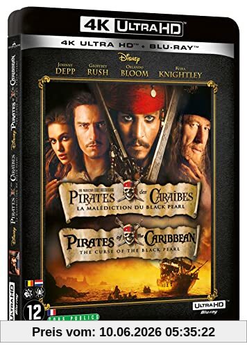Pirates des caraïbes 1 : la malédiction du black pearl 4k ultra hd [Blu-ray] [FR Import]