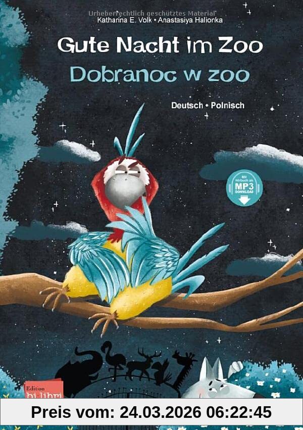 Gute Nacht im Zoo: Kinderbuch Deutsch-Polnisch mit MP3-Hörbuch zum Herunterladen