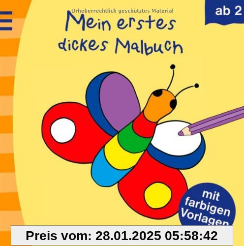 Mein erstes dickes Malbuch: Malbuch mit farbigen Vorlagen ab 2 Jahre