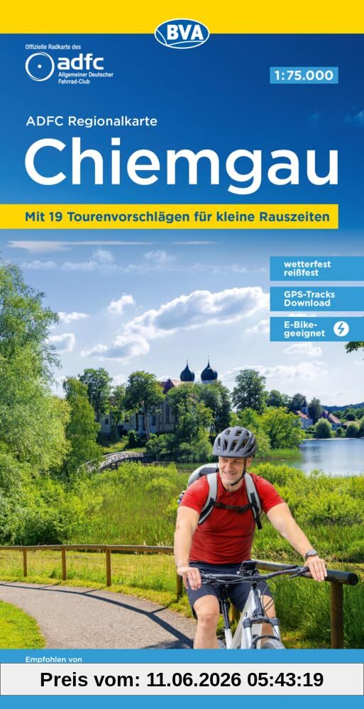ADFC-Regionalkarte Chiemgau 1:75.000, mit Tagestourenvorschlägen, reiß- und wetterfest, E-Bike-geeignet, GPS-Tracks Download (ADFC-Regionalkarte 1:75000)