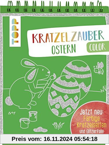 Kratzelzauber Color Ostern: Jetzt neu: Farbige Kratzelseiten und Glitzerfolie