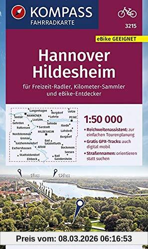 Kompass-Karten GmbH Kompass Fahrradkarte Hannover, Hildesheim 1, 50.000, Fk 3215, Reiß- Und Wetterfest (Kompass-Fahrradkarten Deutschland, Band 3215)