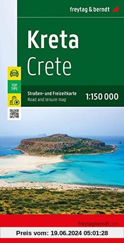 Kreta, Straßen- und Freizeitkarte 1:150.000, freytag & berndt: Mit Infoguide, Top Tips (freytag & berndt Auto + Freizeit