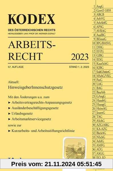 KODEX Arbeitsrecht 2023 (Kodex des Österreichischen Rechts)