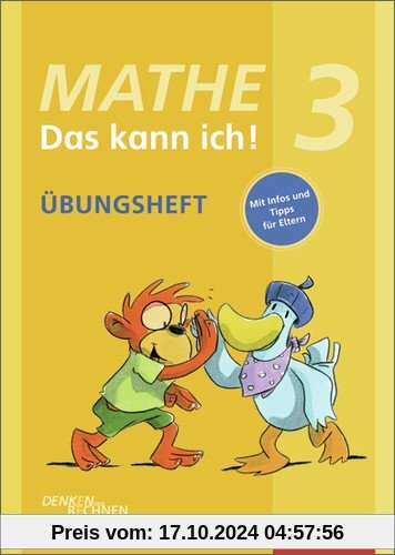 Mathe - Das kann ich!: Übungsheft Klasse 3: Denken und Rechnen