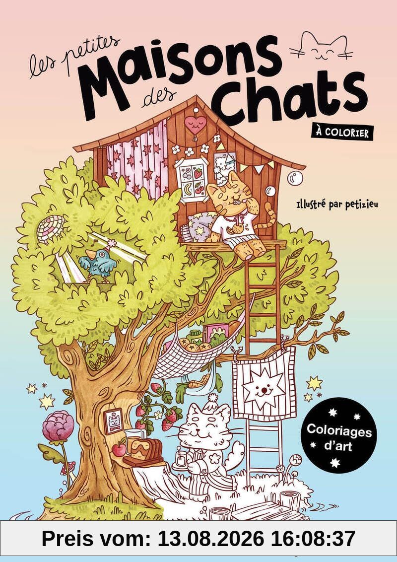 Les petites maisons des chats à colorier
